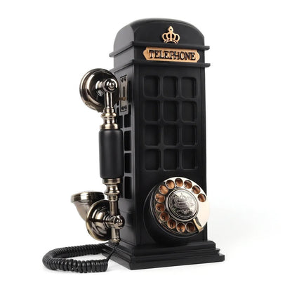 Vintage wooden audio video guestbook telephone stand