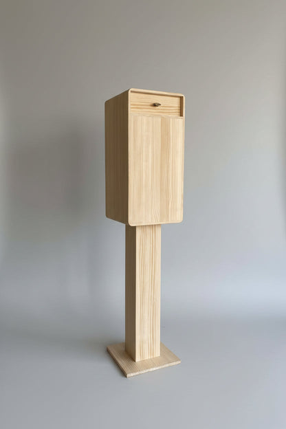 Vintage wooden audio video guestbook telephone stand