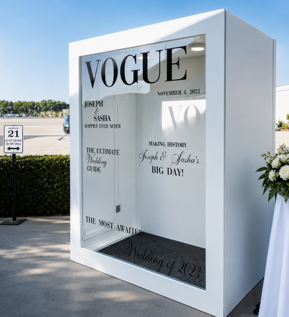 Vogue magazine-style MDF photo booth enclosure