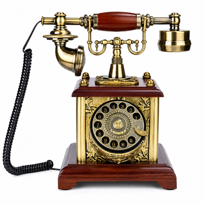 Bronze retro audio guestbook telephone with turntable
