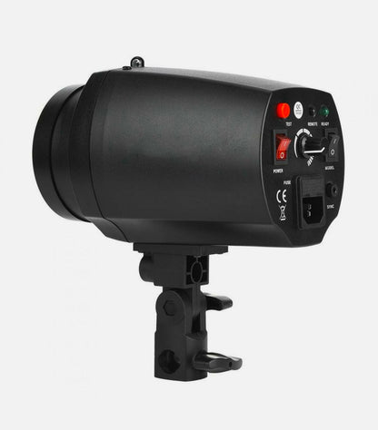 Flash and still light with umbrella for studio and events
