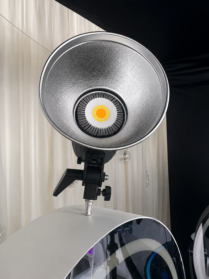 Flash and still light with umbrella for studio and events