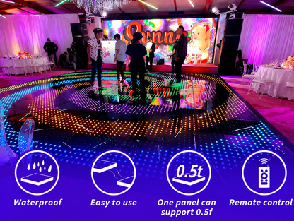 Digital LED glass dance floor for events