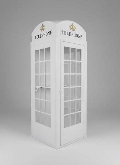 Vintage metal enclosed telephone box audio guestbook