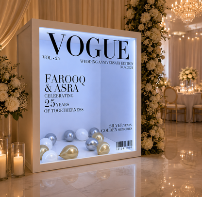 Vogue magazine-style MDF photo booth enclosure
