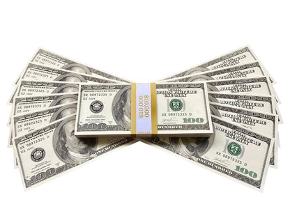 Fake $100 bills for money gun, 100 pack