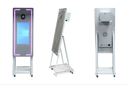 Magic Mirror Photo Booth with Wheels - Touchscreen Mirror Booth