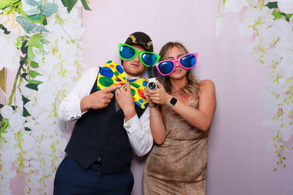 Dark oak selfie pod photo booth with Windows touchscreen