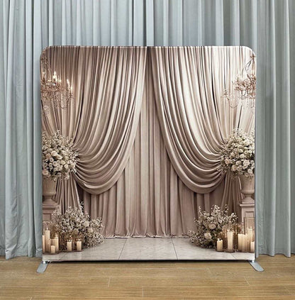 Pillowcase tension fabric backdrop with frame