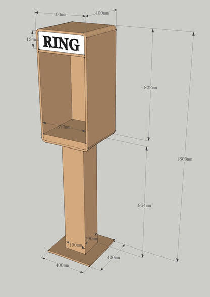 Vintage wooden audio video guestbook telephone stand