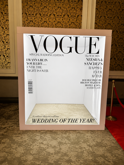 Vogue magazine-style photo booth enclosure