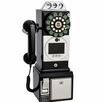 Large vintage turntable audio video guestbook telephone