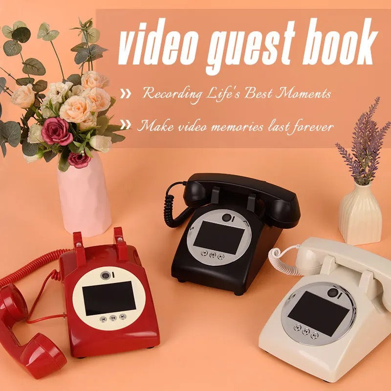 British vintage desktop telephone box audio guestbook