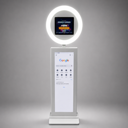 iPad selfie pod photo booth with LCD advertising screen