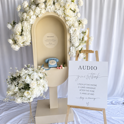 Audio guestbook telephone stand