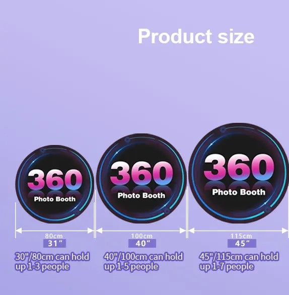 360 photo booth with customisable LED display base